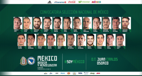 Osorio da a conocer convocados al Tricolor