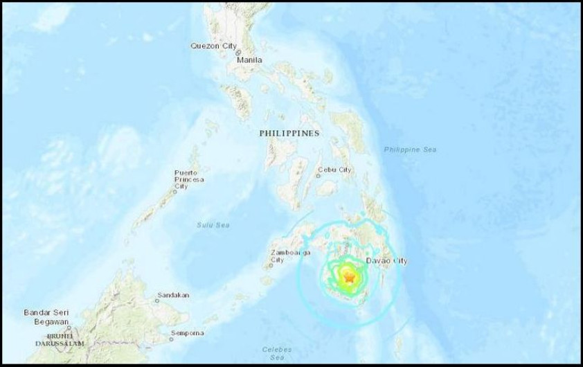 Sismo sacude al sur de Filipinas