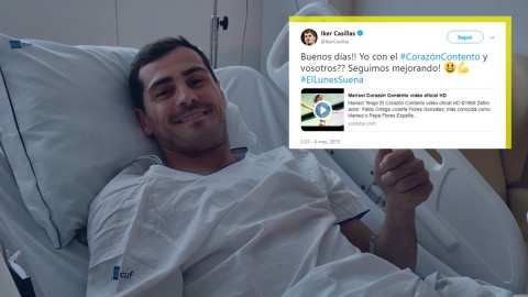 Casillas espera el alta "con el corazón contento"