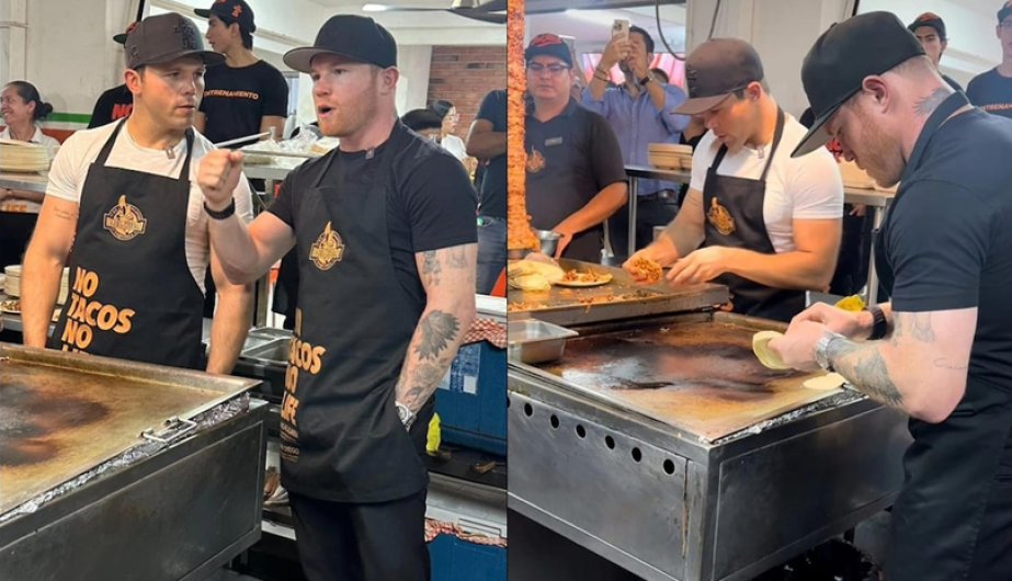 Saúl el 'Canelo' Álvarez pausa el boxeo y se convierte en taquero por un día 