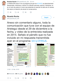 Ricardo Rocha desmiente a Sofía Niño de Rivera