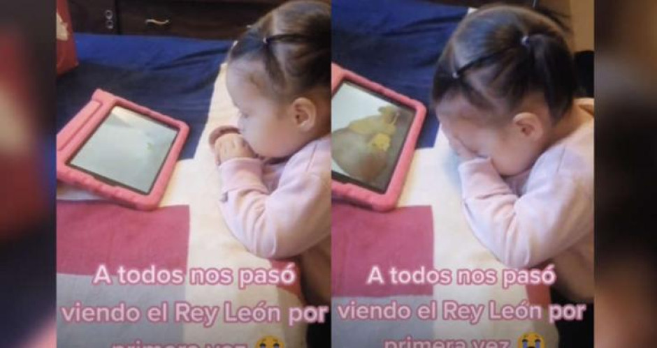 Niña llora por muerte de Mufasa en 'El rey león' al verla por primera vez