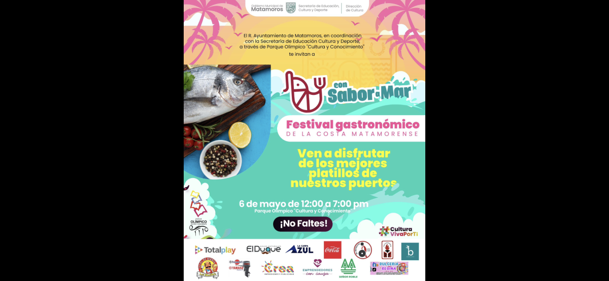 Por pronóstico de lluvia, posponen para el 6 de mayo el Festival Gastronómico  “Con Sabor a Mar”  