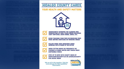 Condado Hidalgo exhorta a los residentes a seguir medidas sanitarias en el trabajo