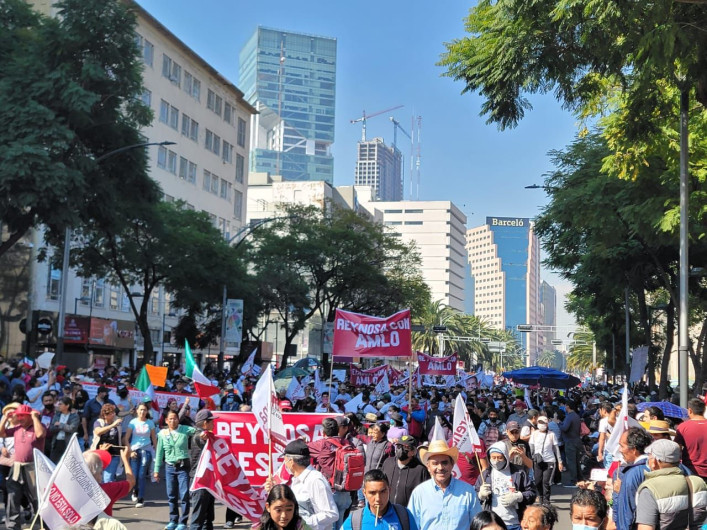 Marcharon más de 500 reynosenses apoyando a AMLO