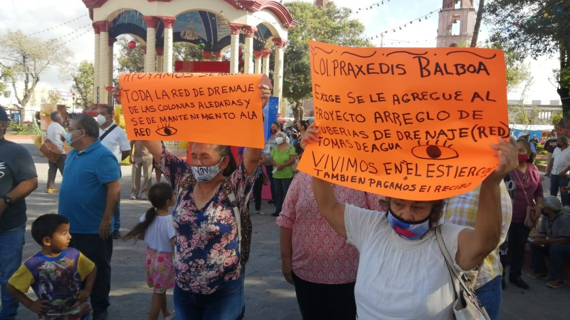 Protestan frente a la JAD de Matamoros