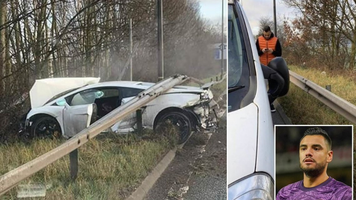 'Chiquito' Romero choca su Lamborghini cerca del predio del Manchester United