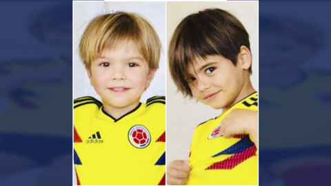 Los hijos de Shakira y Piqué apoyan a Colombia