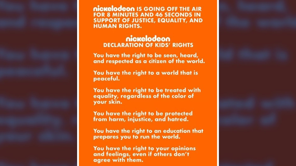 Nickelodeon se une a protestas con el movimiento #blacklivesmatter