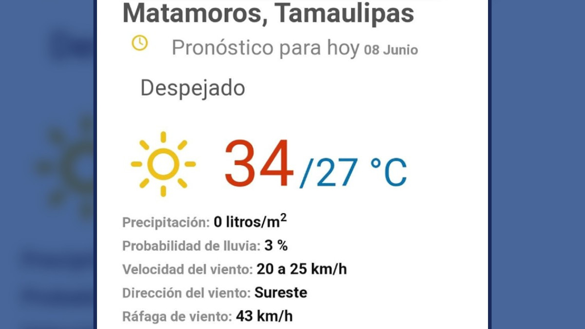 Reynosa, Matamoros y Nvo. Laredo, aumentarán hasta los 41° esta tarde