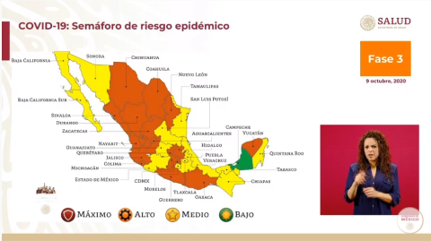 Tamaulipas y 13 estados se mantienen en semáforo amarillo 
