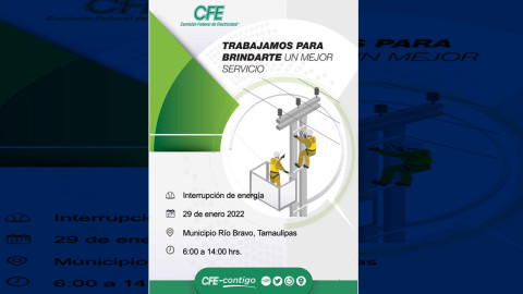 Aclara CFE, no habrá corte de luz en Reynosa