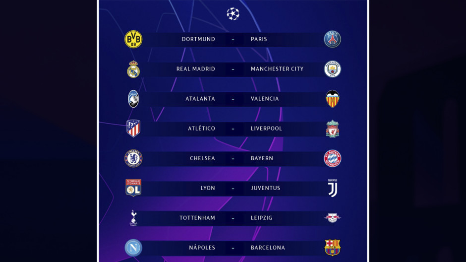 Estos serán los enfrentamientos de los Octavos de Final de la Champions