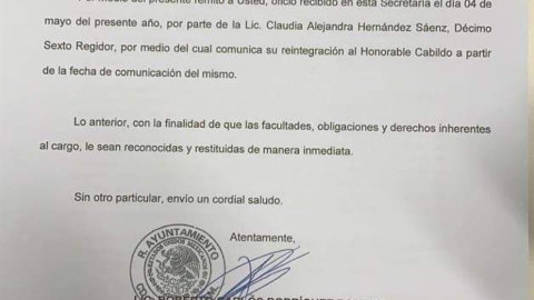 Regresa Claudia Hernández al Cabildo de Reynosa