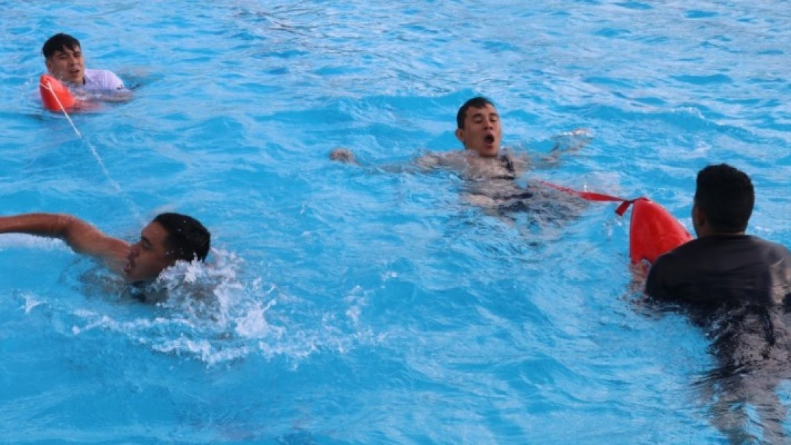 Reciben elementos de PC Matamoros capacitación sobre técnicas de salvamento acuático