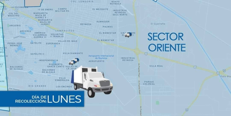 Lunes de recolección de basura para el Sector Oriente