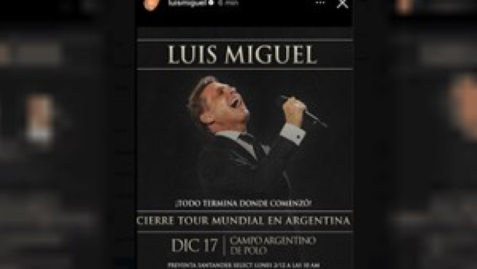 Luis Miguel cerrará su gira mundial en Argentina