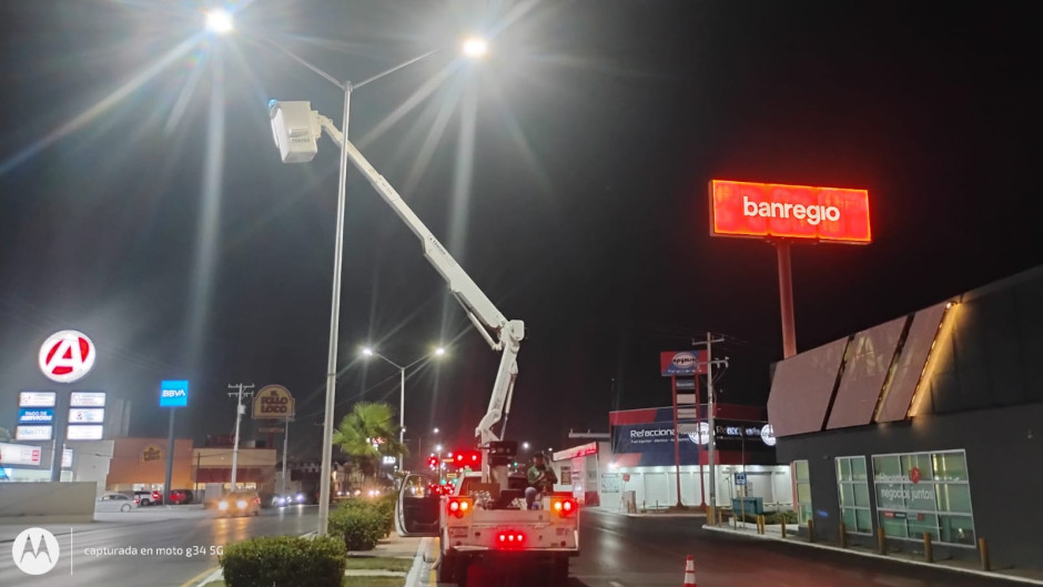 Gobierno Municipal mejora a diario el alumbrado público en Reynosa