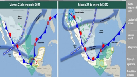 Arribará frente frío 23 con hasta 1 centígrado este jueves 