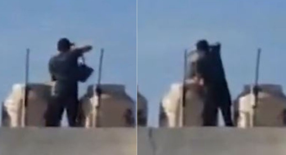 Hombre es grabado robando agua de un tinaco 