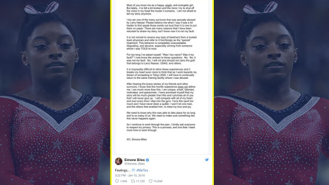 Simone Biles denuncia que sufrió de acoso sexual