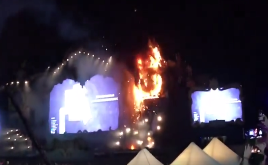 Se incendia escenario de Tomorrowland en Barcelona 