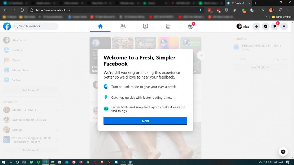 Modo oscuro en Facebook llega a México