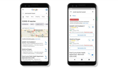 Google Maps enseñará centros de vacunación Covid-19