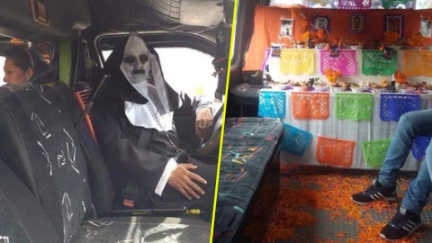 Chofer asusta disfrazado de “La Monja”