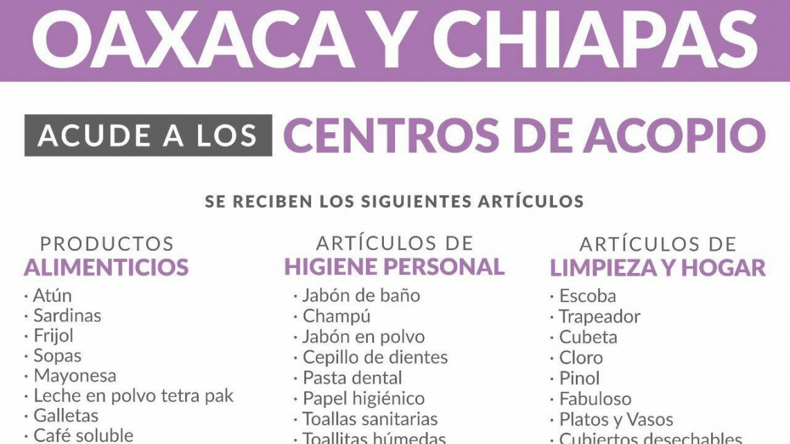 Inician colecta de víveres en Matamoros 