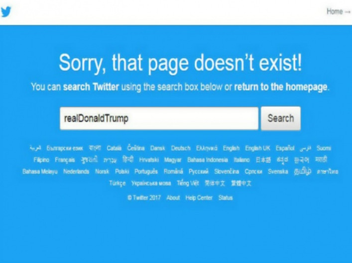 Eliminan cuenta de Twitter de Donald Trump por error