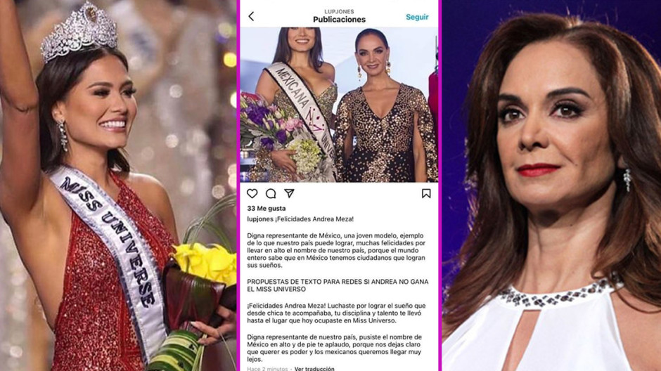 El error de Lupita Jones al felicitar a Andrea Meza por Instagram