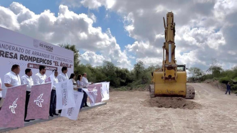 Dan banderazo a trabajos de presa rompepicos “El Águila”