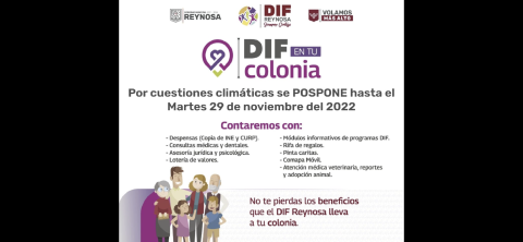 Suspende DIF Reynosa Brigada de este martes en el Campanario