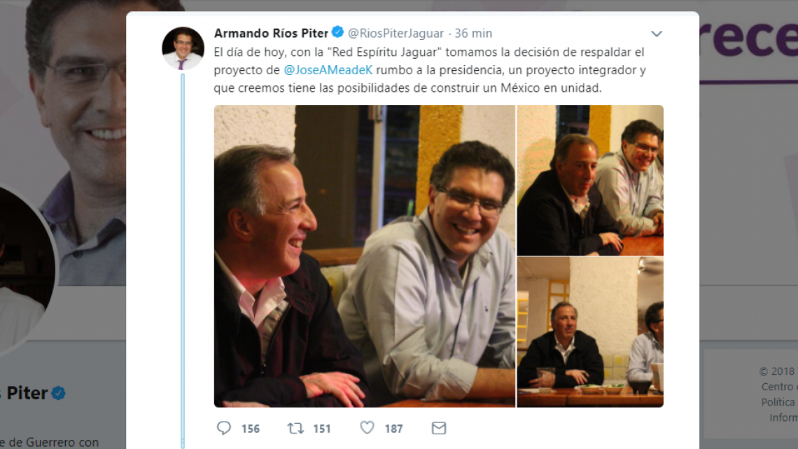 Se suma Ríos Piter a la campaña de Meade