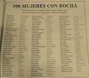 100 mujeres defienden a Rocha