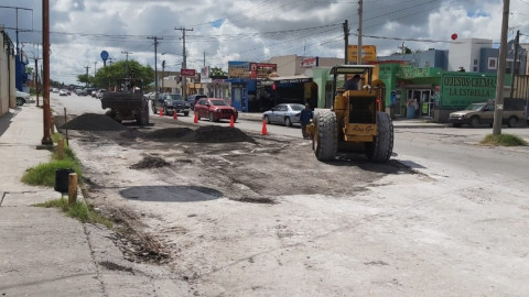 Intensifican en Matamoros rehabilitación de pavimentos en accesos principales