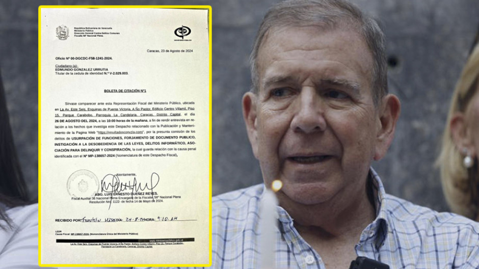 La Fiscalía de Venezuela cita para el lunes a González Urrutia por supuesta “conspiración”