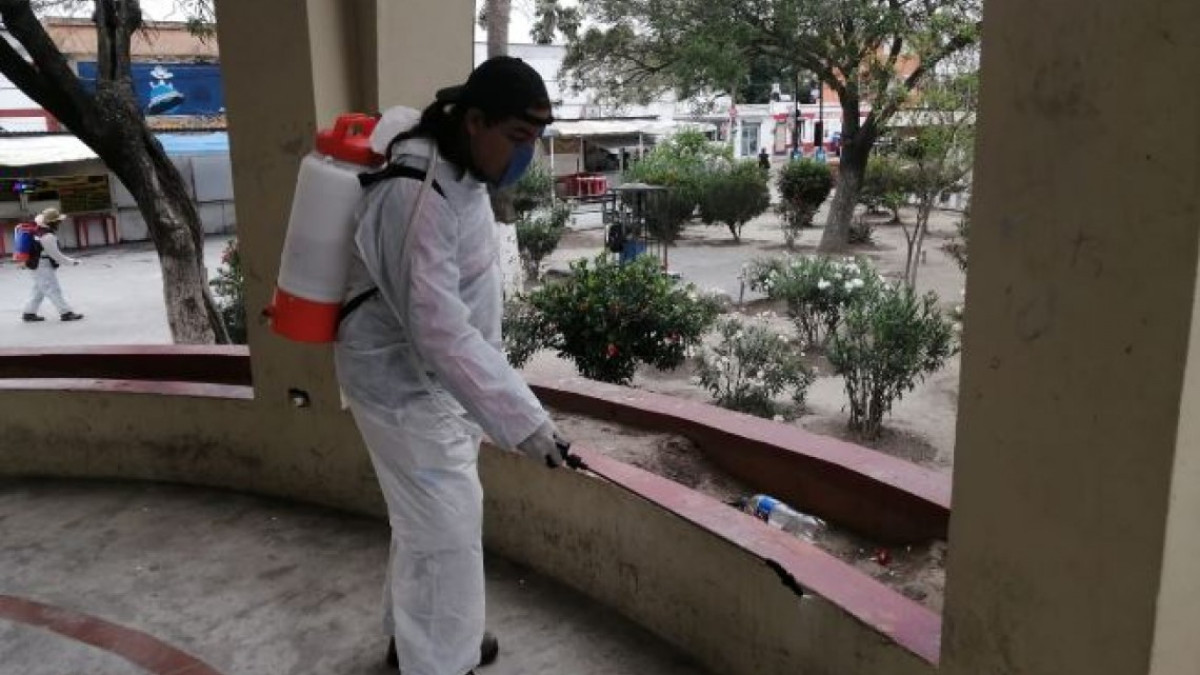 Arranca programa de sanitización de espacios público en Matamoros
