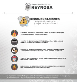 Llama Gobierno de Reynosa a protegerse de frente frio # 30