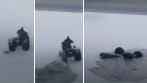 Bloguero y su todoterreno se hunden bajo el hielo