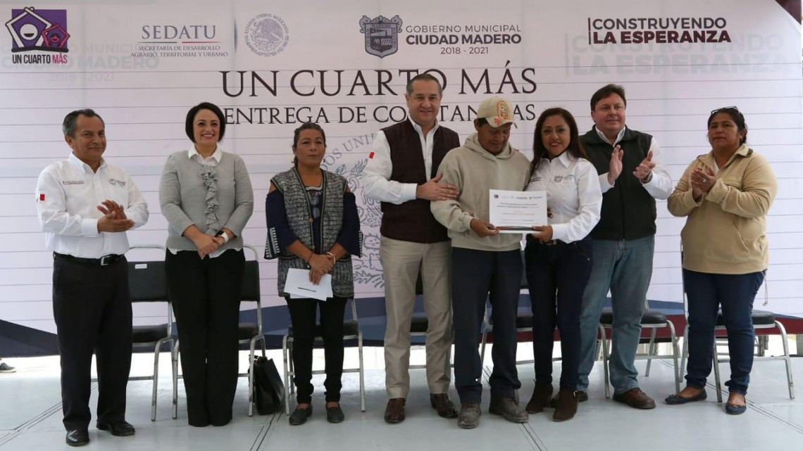 Benefician en Madero a 175 familias con programa “Un Cuarto Más”