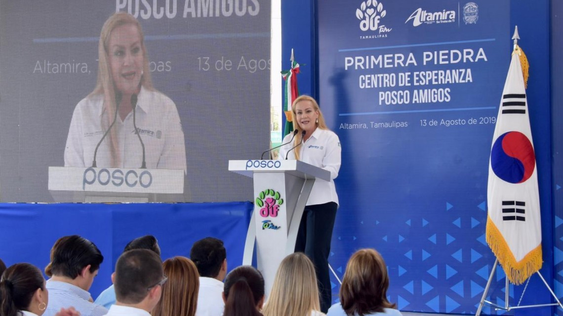 Colocan en Altamira primera piedra del Centro de Esperanza POSCO Amigos