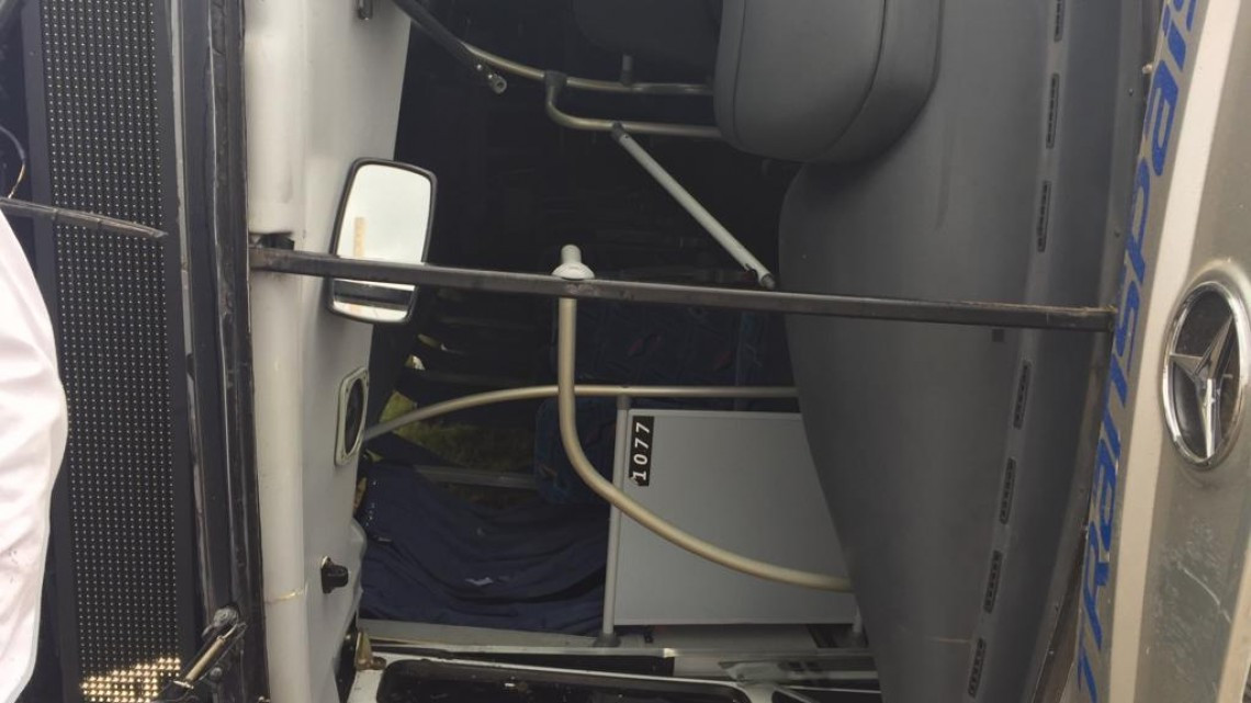 Se vuelca autobús de pasajeros en Altamira