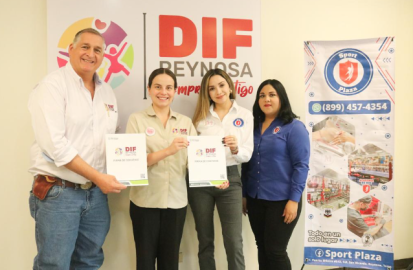 DIF Reynosa firma convenio con la empresa Sport Plaza
