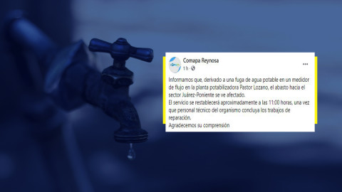 Colonias del sector Juárez-Poniente amanecen sin servicio de agua