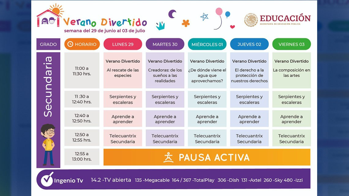 Sigue la Programación de “Verano Divertido 2020”