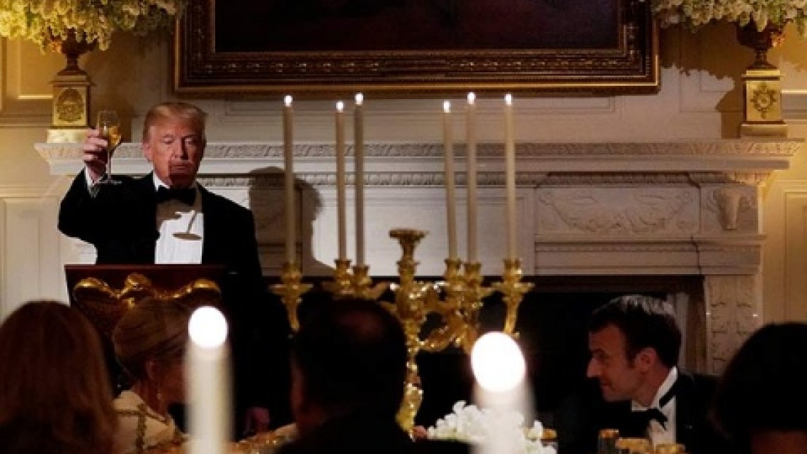 Así fue la cena de Trump en honor a visita de Macron