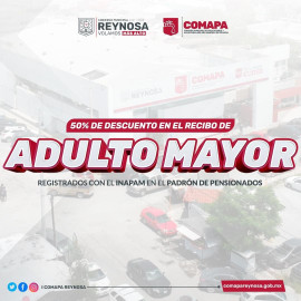 Ofrece COMAPA 50% de descuento a adultos mayores 