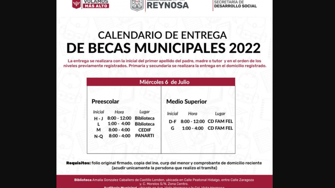 Entrega Gobierno de Reynosa becas municipales